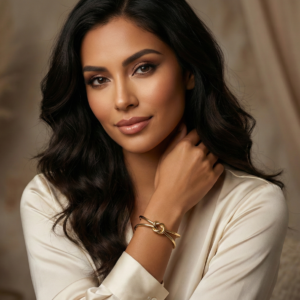 Gold Knot Cuff Bracelet – 18k Gold Plated Stainless Steel Double Band